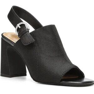 NEW NYDJ Lyssa Black Slingback Block Heel Sandals Women’s Size 7 Open Toe Mules